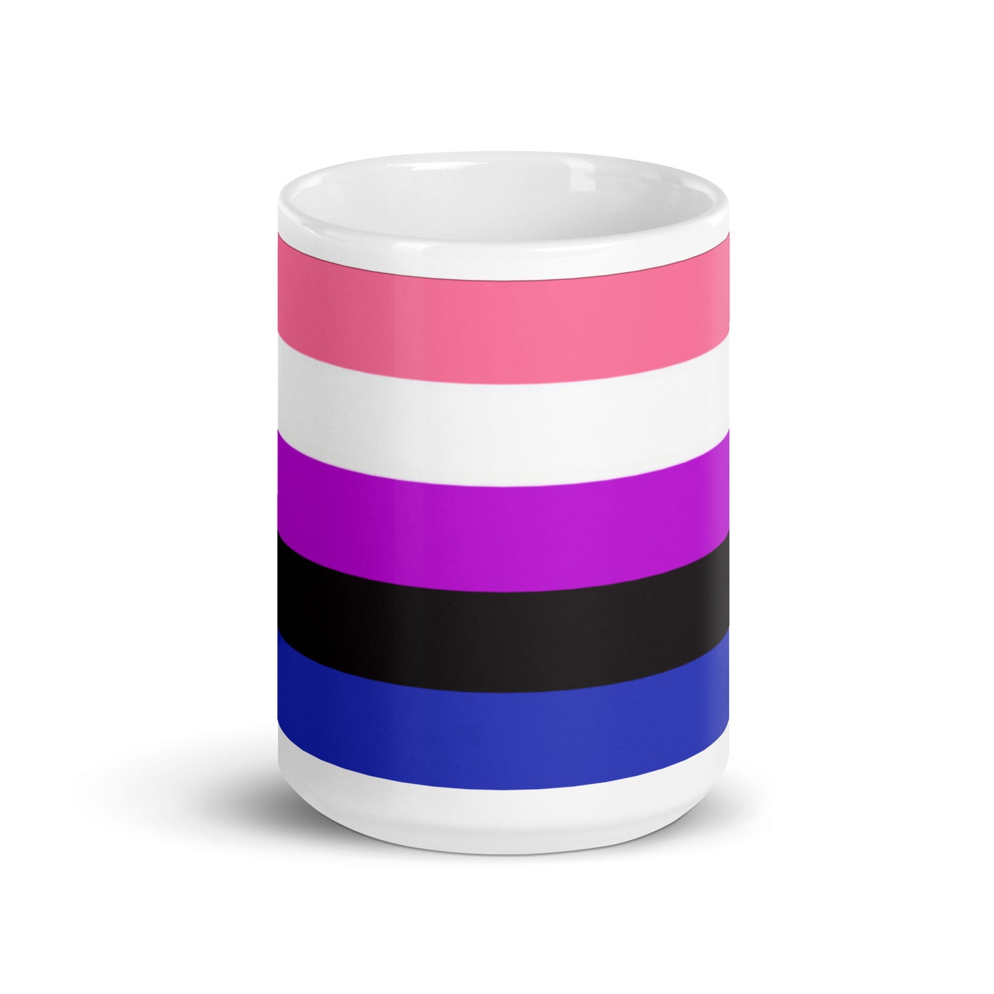 Genderfluid Pride Flag Ceramic Coffee Tea Mug 15oz Genderfluid white-glossy-mug-15oz-front-view-6376ec31d1333