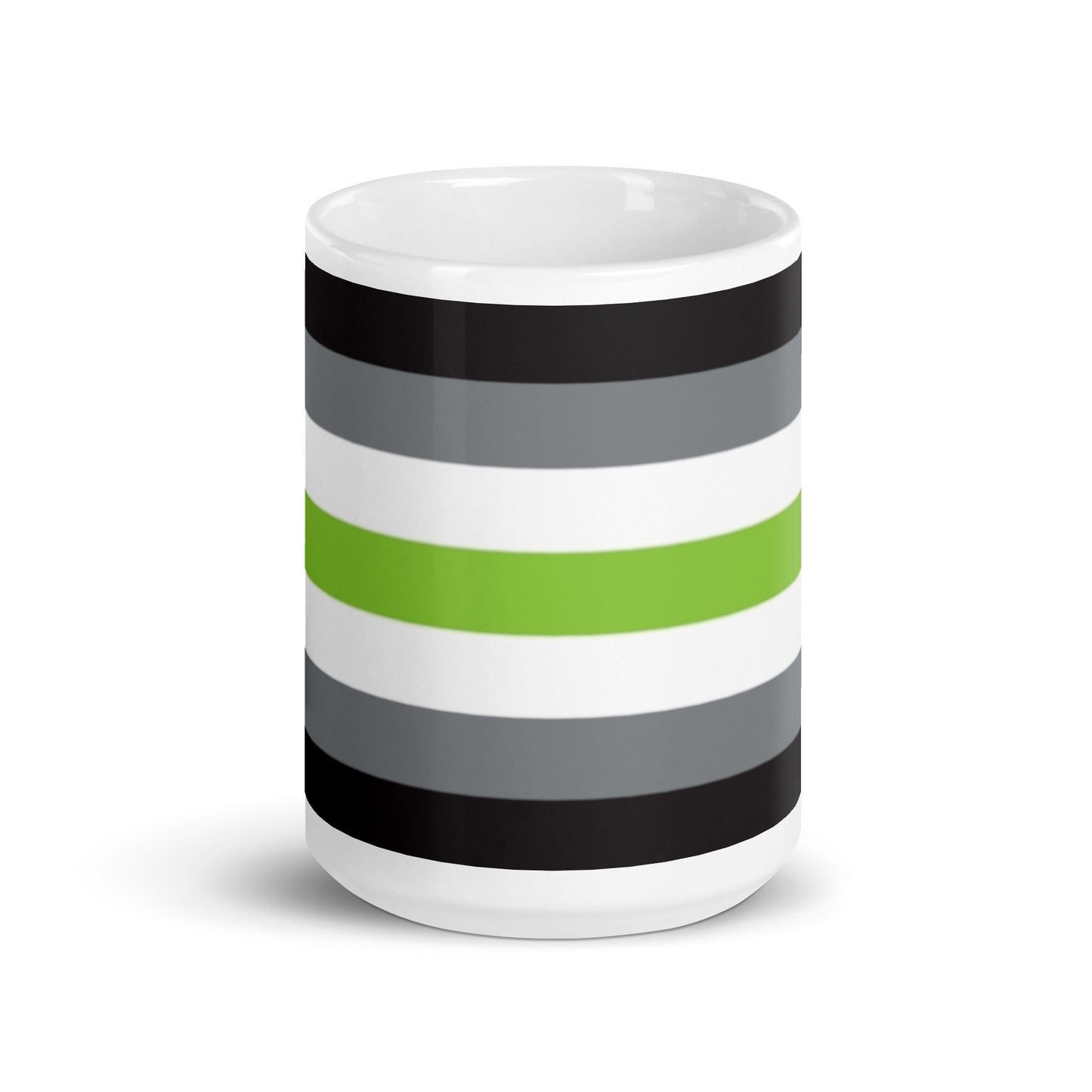 Agender Pride Flag Ceramic Coffee Tea Mug 15oz Agender white-glossy-mug-15oz-front-view-6376ed2e0a2c7