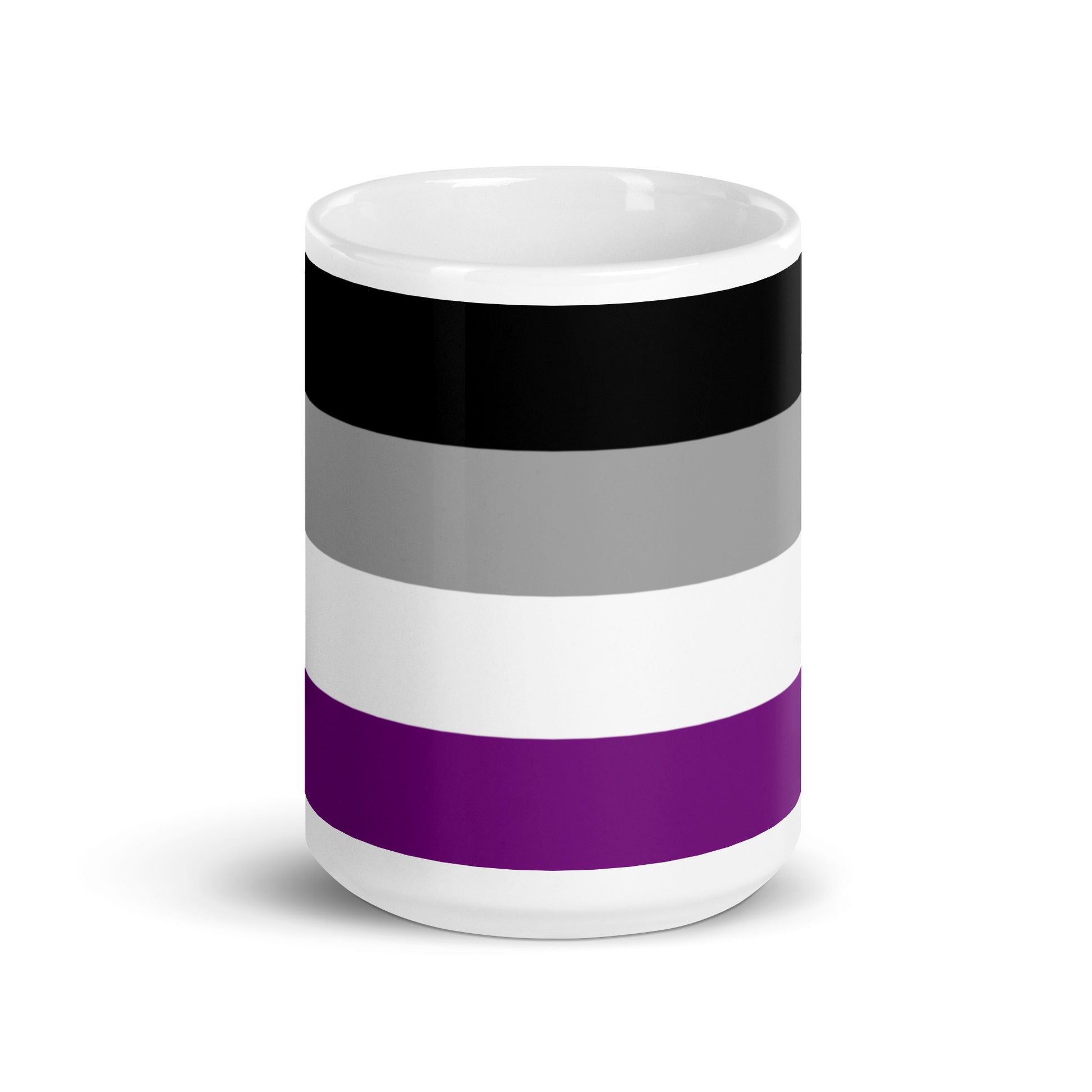 Asexual Ace Pride Flag Ceramic Coffee Tea Mug 15oz Asexual white-glossy-mug-15oz-front-view-6376f7c1de137