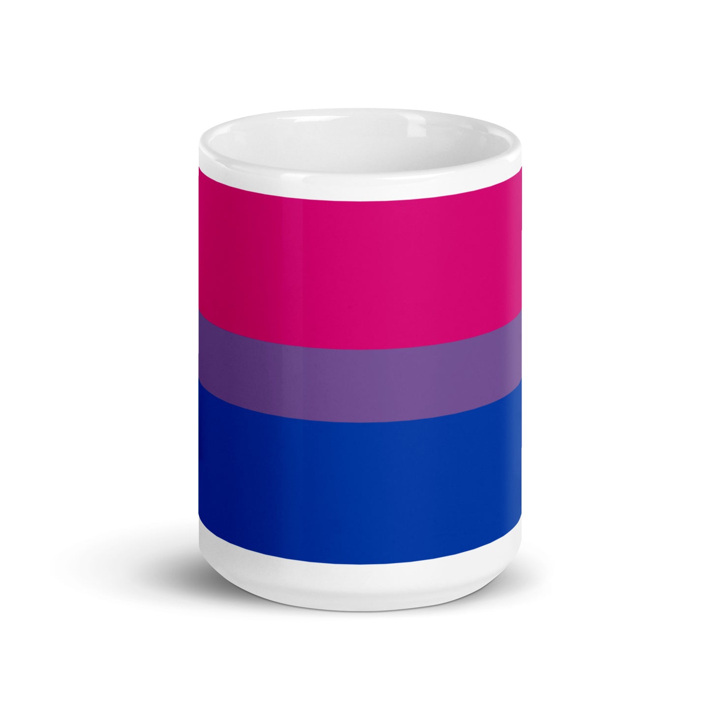 Bisexual Bi Pride Flag Ceramic Coffee Tea Mug 15oz Bisexual white-glossy-mug-15oz-front-view-6376f80a5eab8