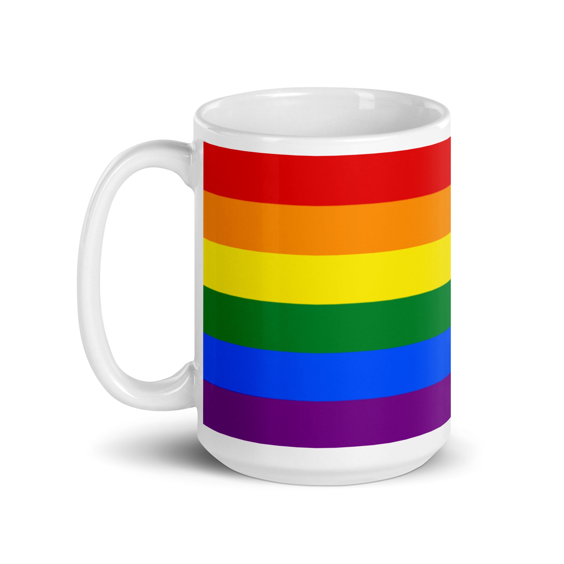 LGBTQ Pride Flag Ceramic Coffee Tea Mug white-glossy-mug-15oz-handle-on-left-6376e9171bdf1