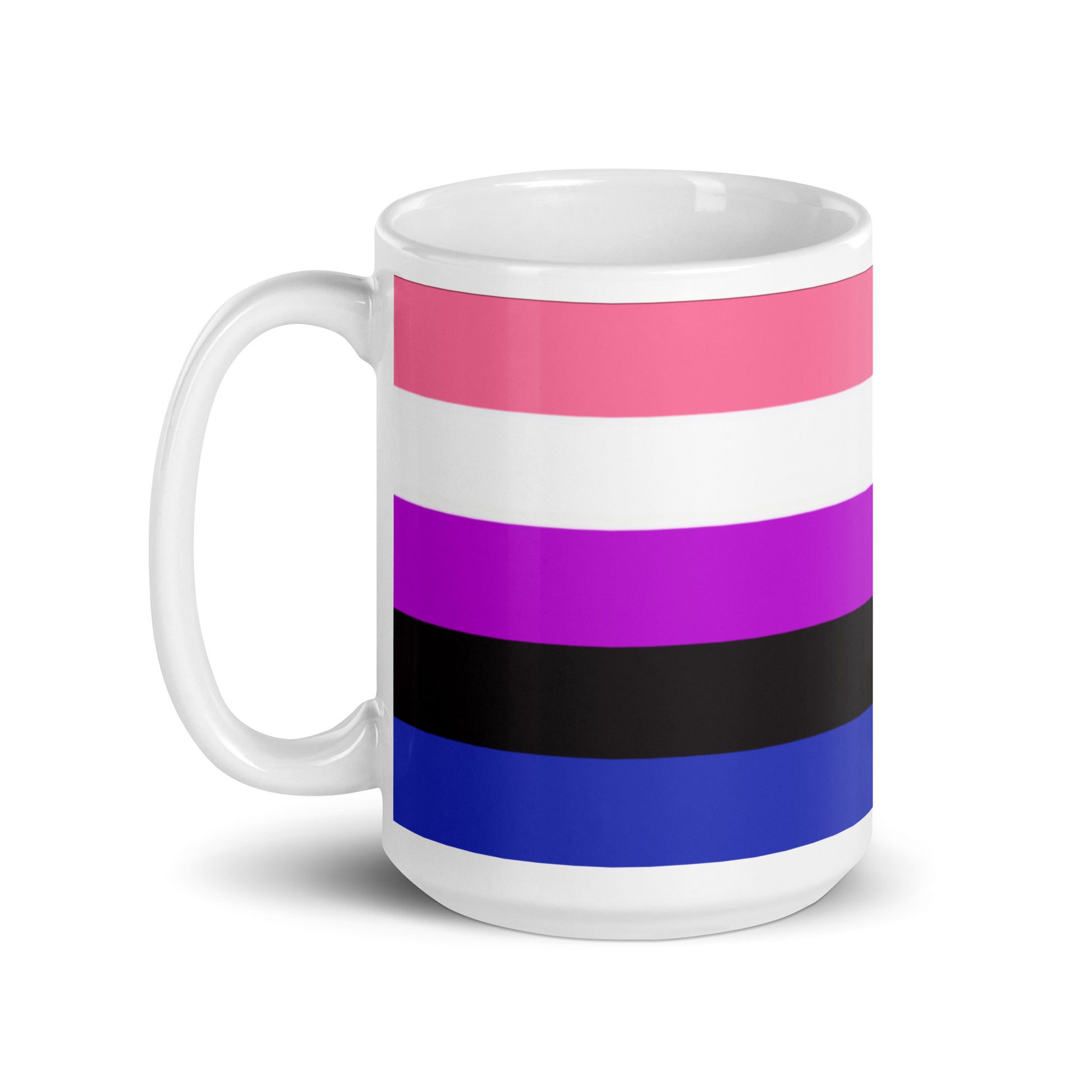 Genderfluid Pride Flag Ceramic Coffee Tea Mug white-glossy-mug-15oz-handle-on-left-6376ec31d1290