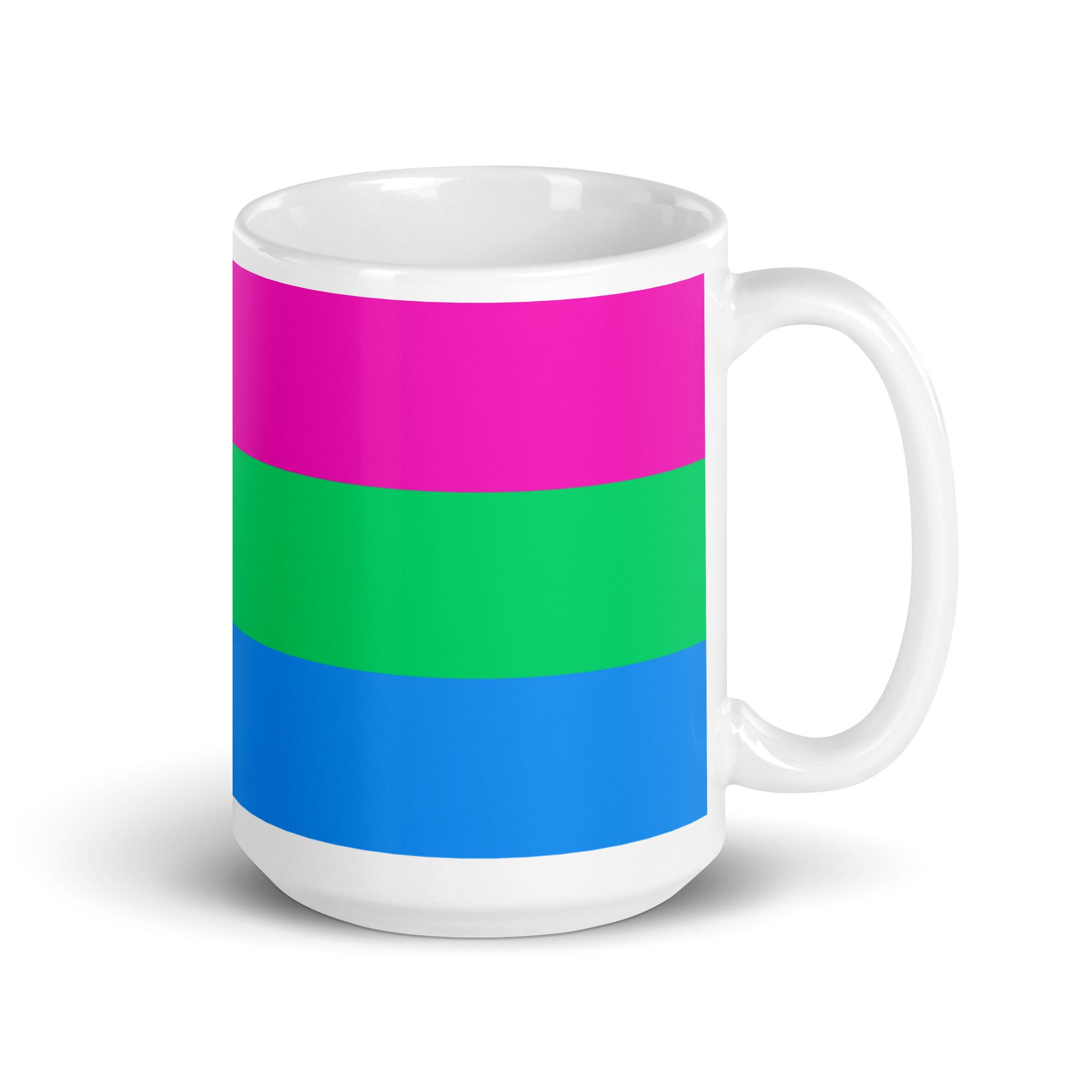 Polysexual Poly Pride Flag Ceramic Coffee Tea Mug white-glossy-mug-15oz-handle-on-right-6376e984033e1