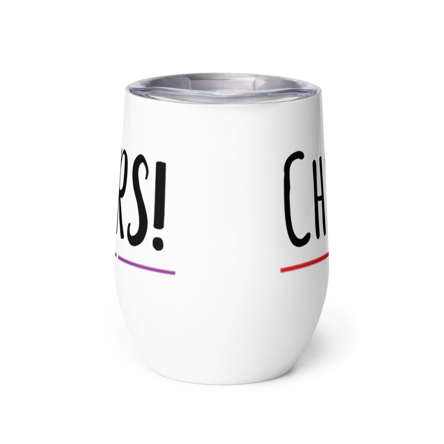 LGBTQ Pride Stainless Steel Wine Tumbler 12oz - Cheers Queers! wine-tumbler-white-back-6373040c87923