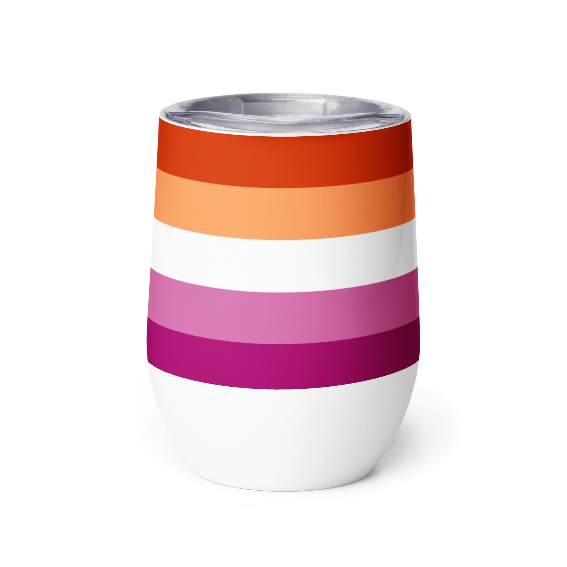 Lesbian Pride Flag Stainless Steel Wine Tumbler 12oz wine-tumbler-white-back-637845bbaa367