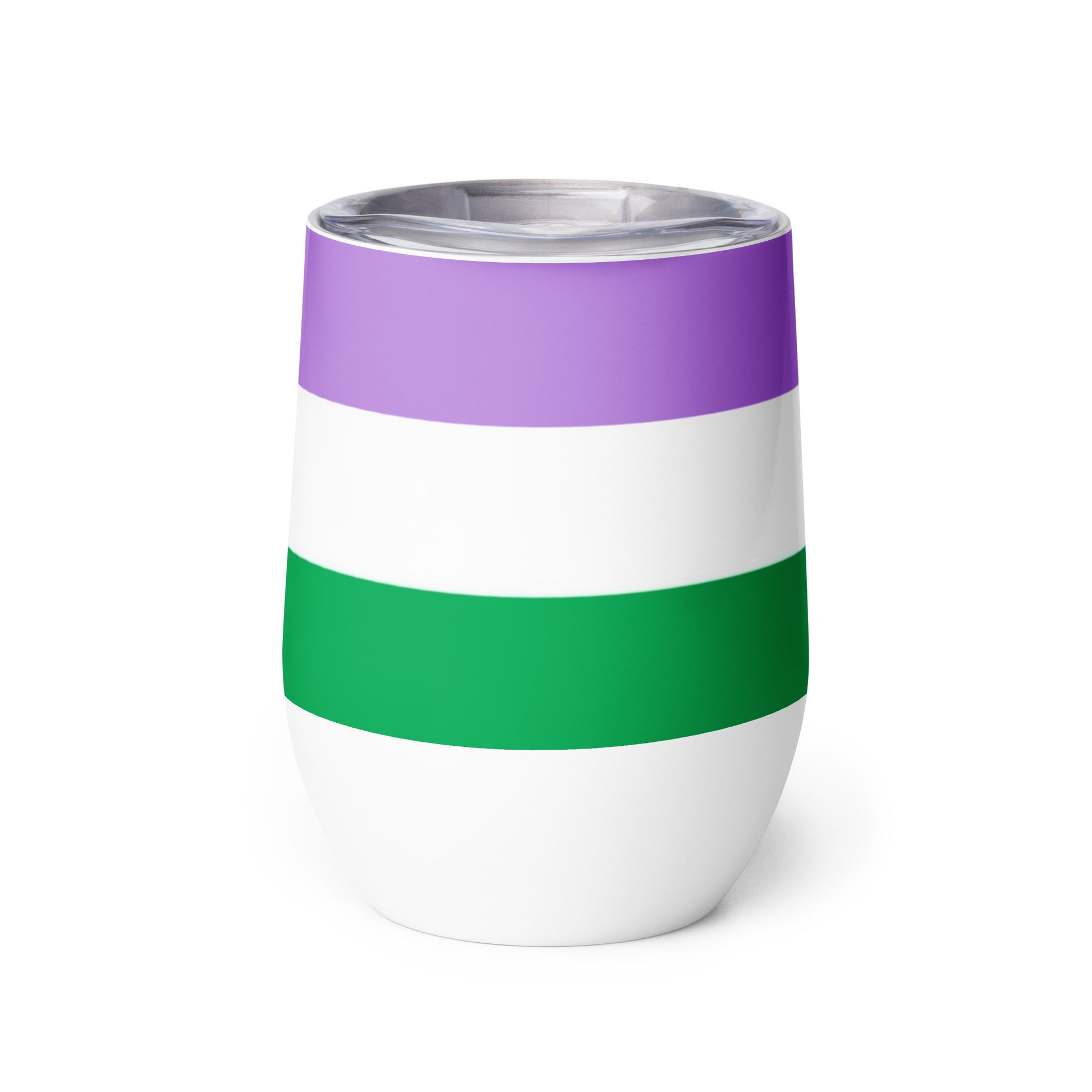 Genderqueer Pride Flag Wine Tumbler 12oz wine-tumbler-white-back-637846129e925