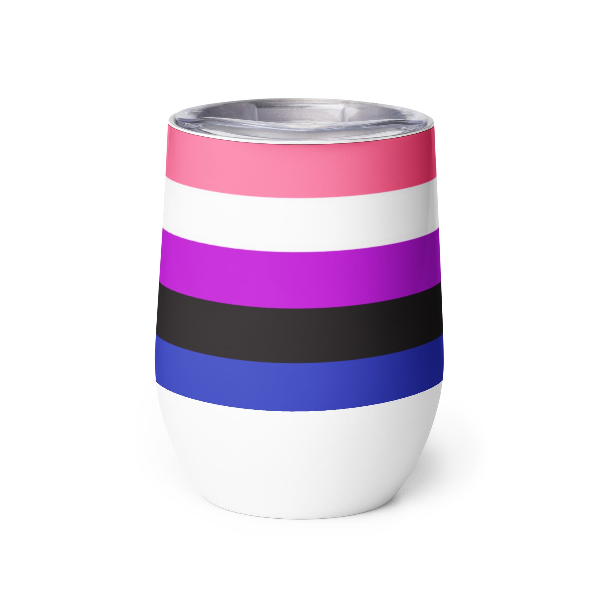 Genderfluid Pride Flag Stainless Steel Wine Tumbler 12oz wine-tumbler-white-back-6378464d4ca95