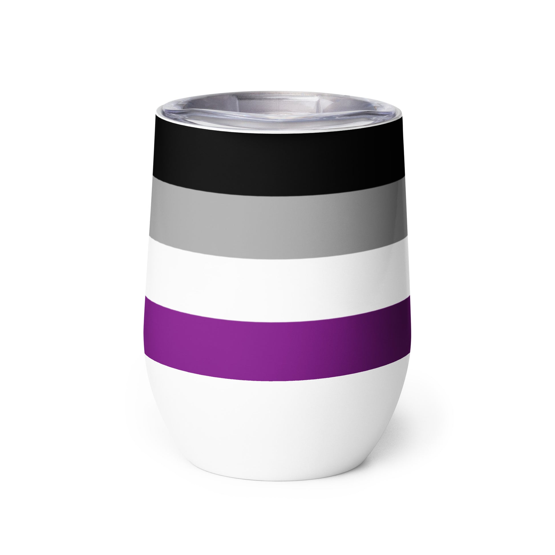 Asexual Ace Pride Flag Stainless Steel Wine Tumbler 12oz wine-tumbler-white-back-63784735948eb