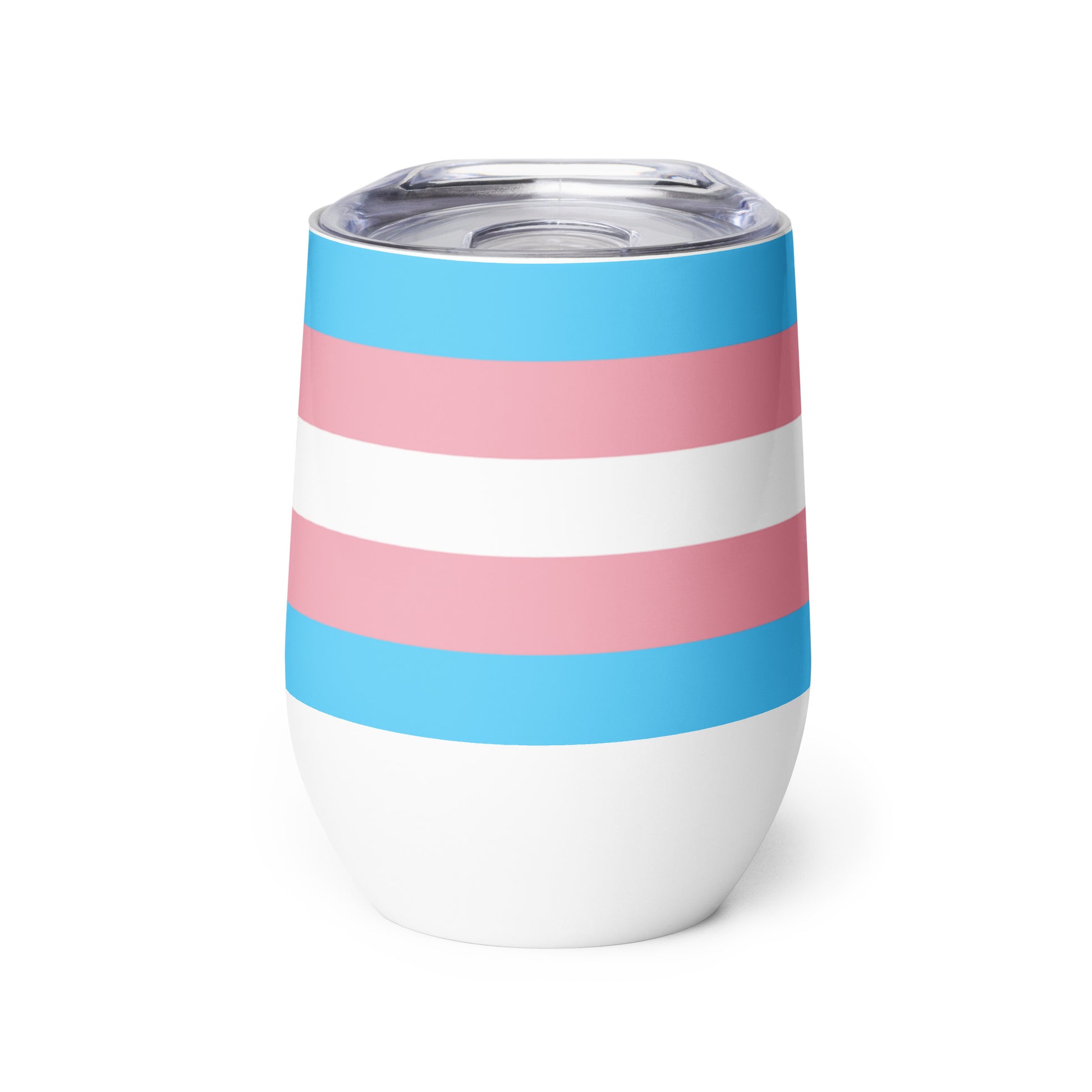 Transgender Trans Pride Flag Stainless Steel Wine Tumbler 12oz Transgender wine-tumbler-white-front-63784479a8fd9