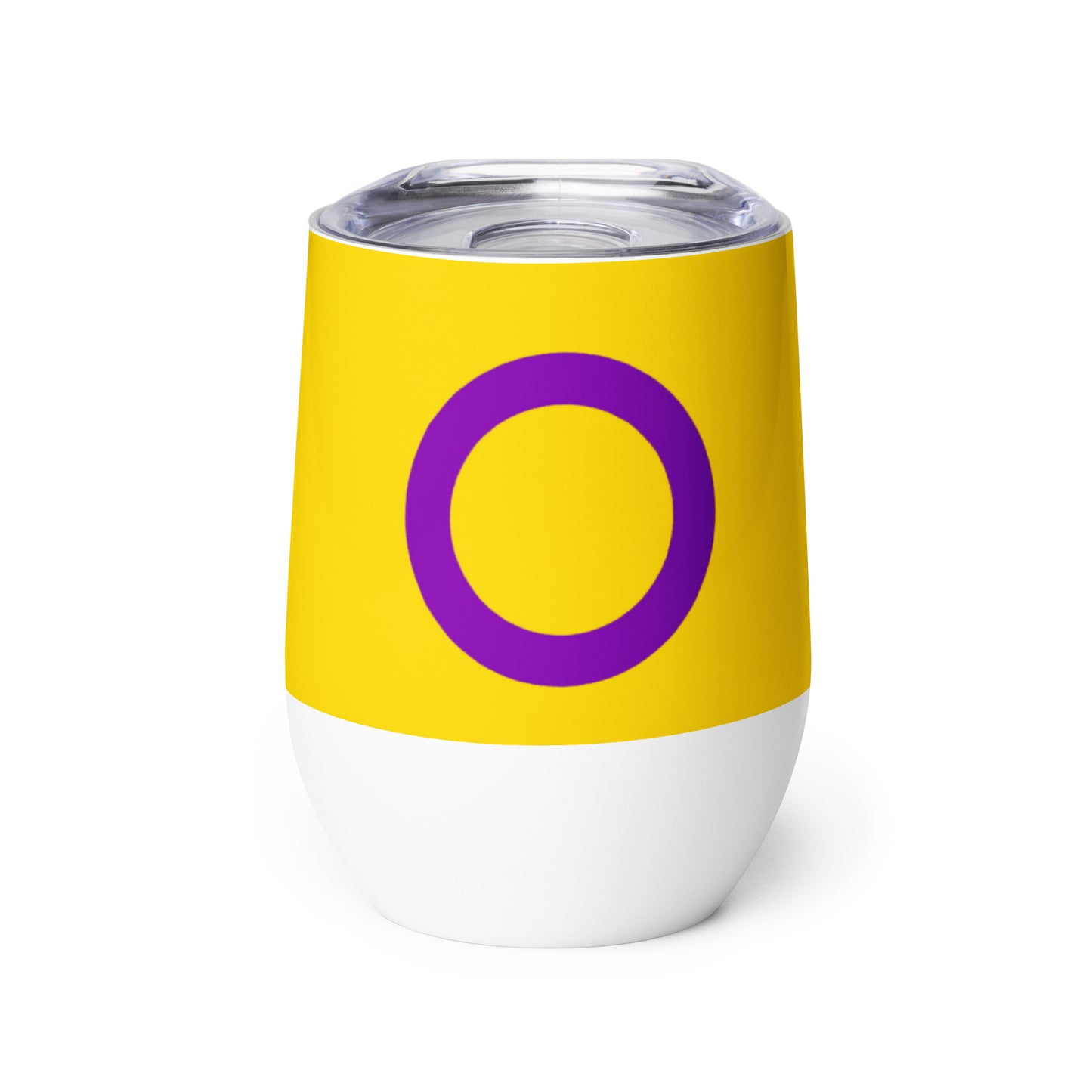 Intersex Pride Flag Stainless Steel Wine Tumbler 12oz Intersex wine-tumbler-white-front-637845e29c016