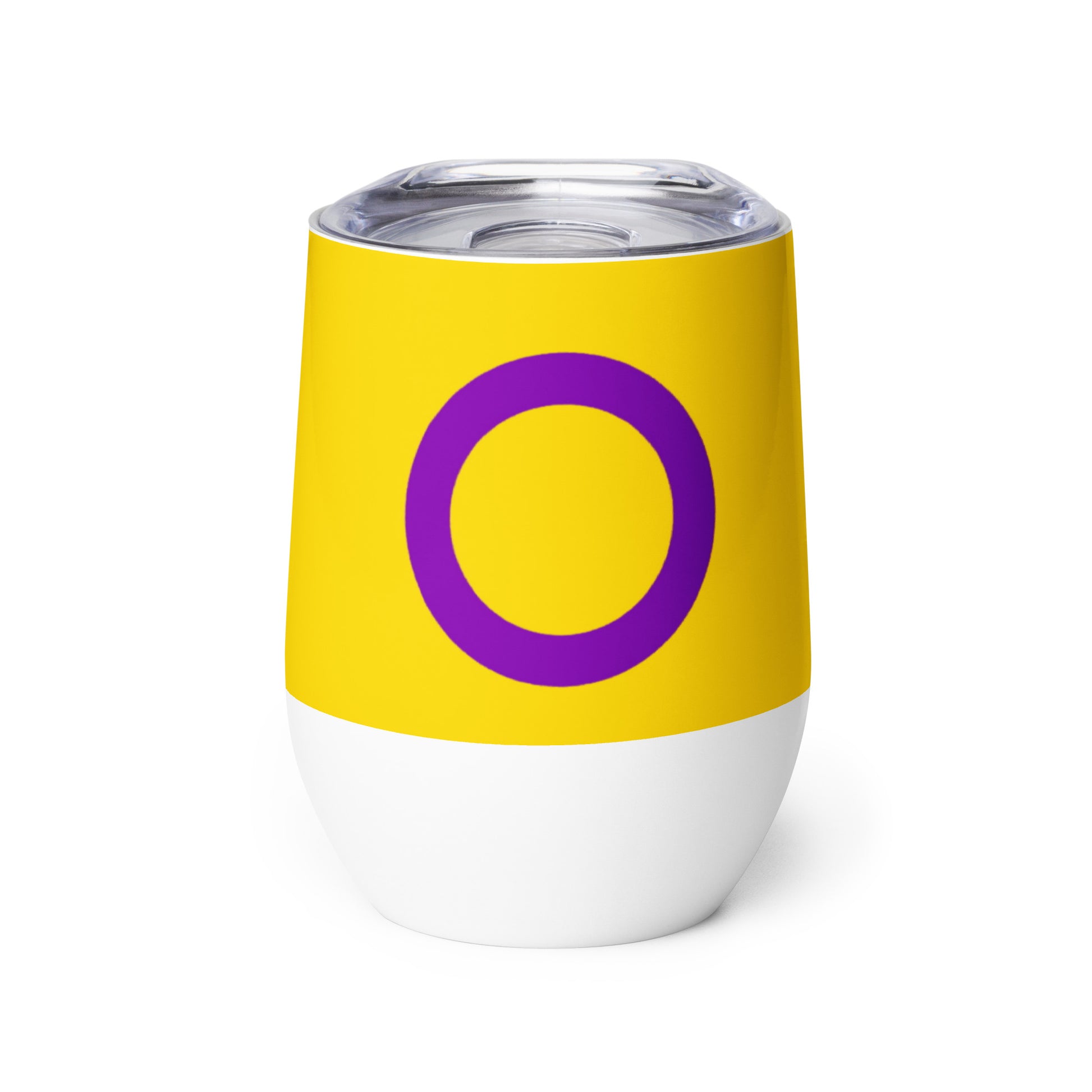 Intersex Pride Flag Stainless Steel Wine Tumbler 12oz Intersex wine-tumbler-white-front-637845e29c016