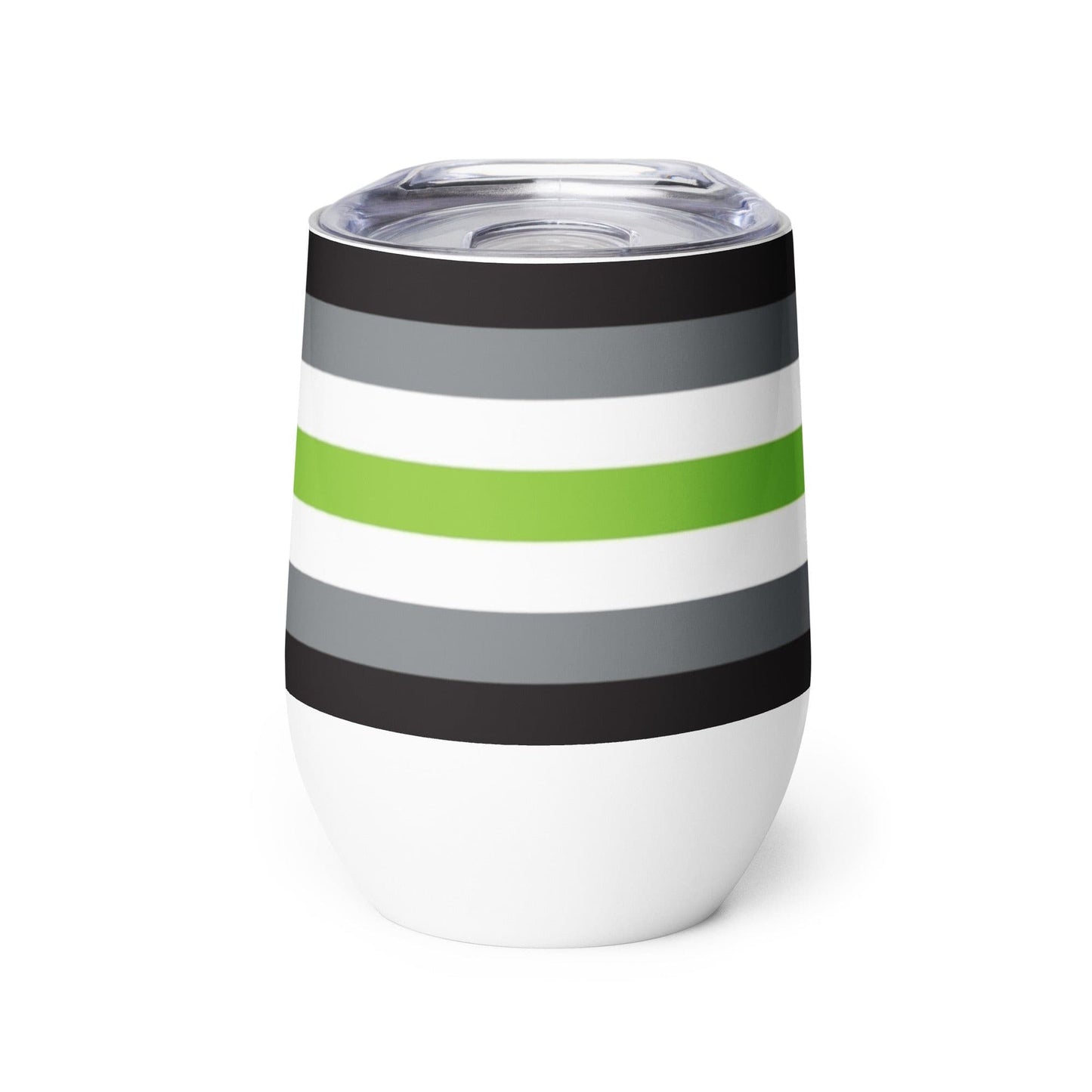 Agender Pride Flag Stainless Steel Wine Tumbler 12oz Agender wine-tumbler-white-front-637847708994c