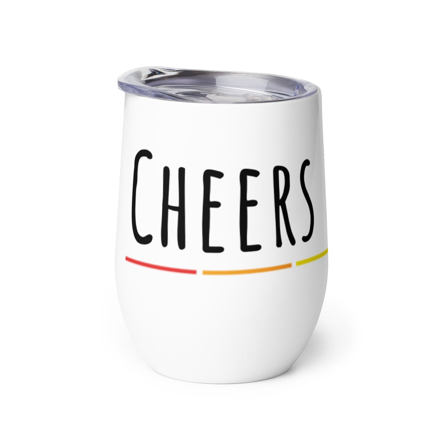 LGBTQ Pride Stainless Steel Wine Tumbler 12oz - Cheers Queers! wine-tumbler-white-left-6373040c87ab3