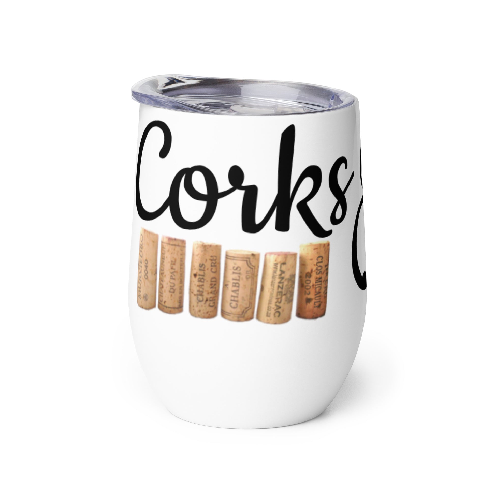 Corks Are For Quitters Stainless Steel Wine Tumbler 12oz wine-tumbler-white-left-637304f28e3be