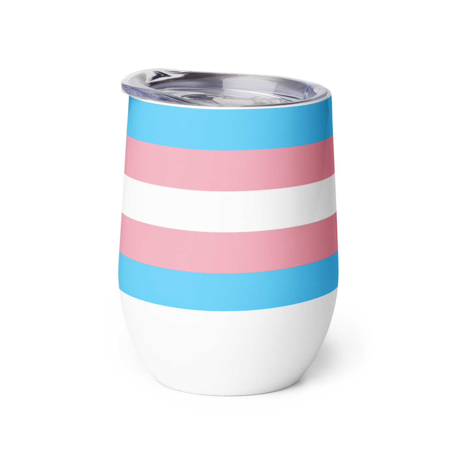 Transgender Trans Pride Flag Stainless Steel Wine Tumbler 12oz wine-tumbler-white-left-63784479aa0c5