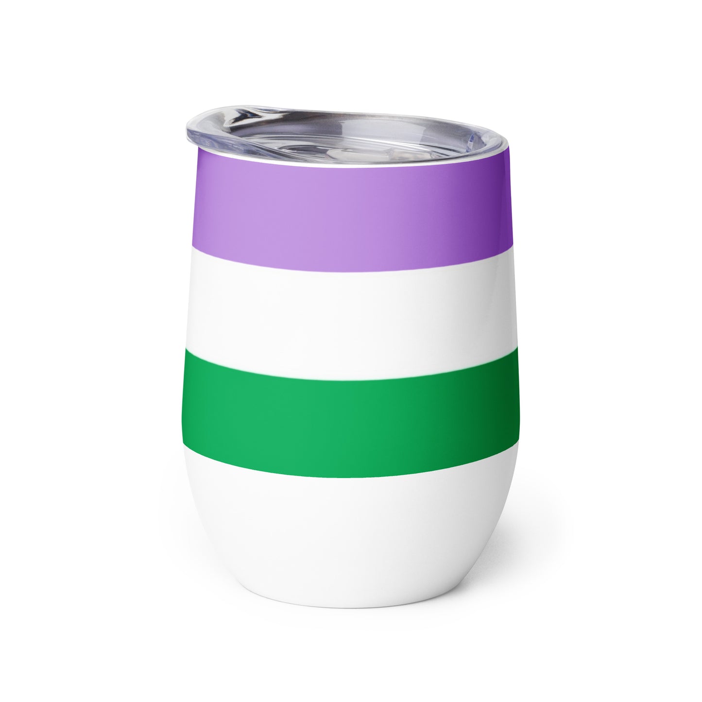 Genderqueer Pride Flag Wine Tumbler 12oz wine-tumbler-white-left-637846129ea5e