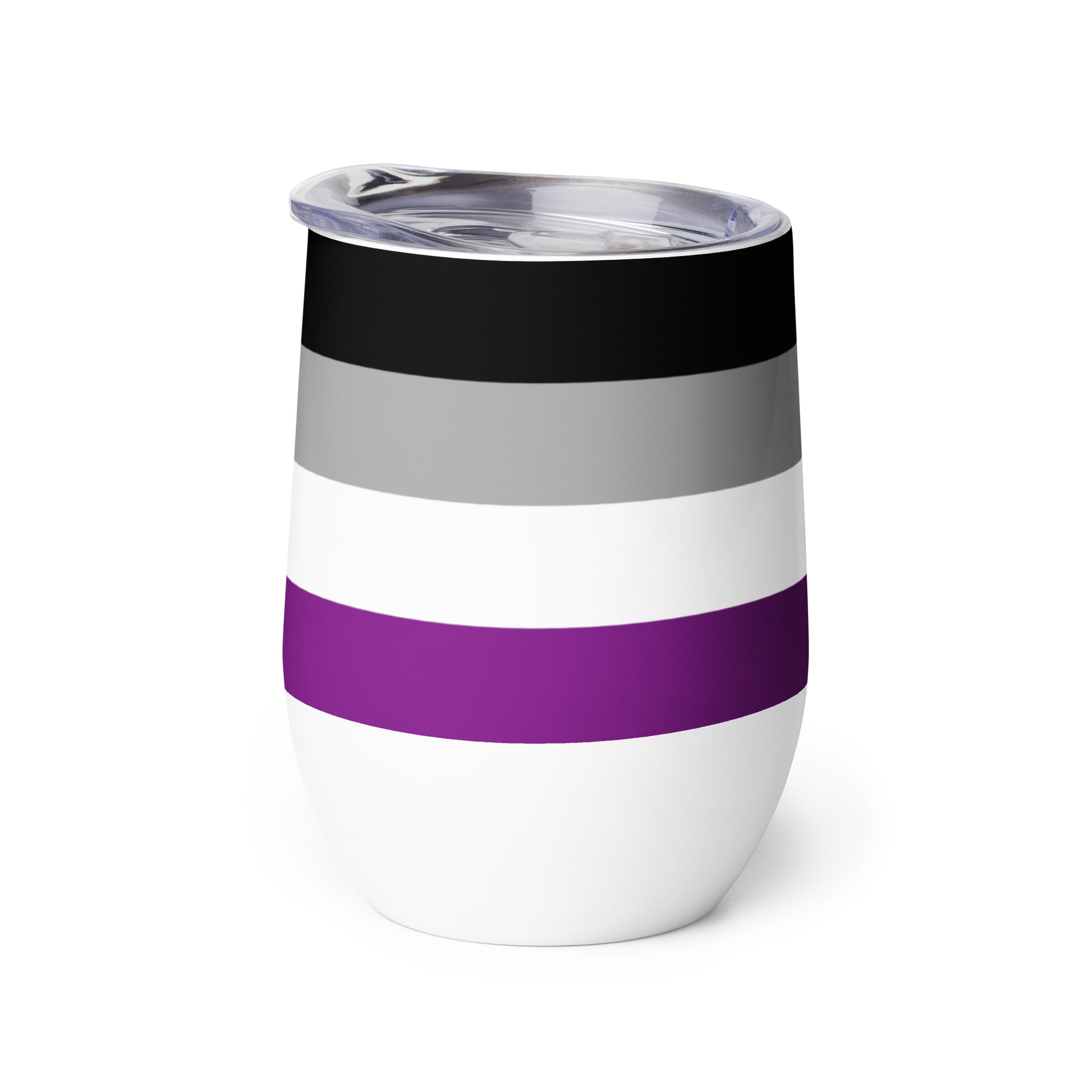 Asexual Ace Pride Flag Stainless Steel Wine Tumbler 12oz wine-tumbler-white-left-6378473594a08