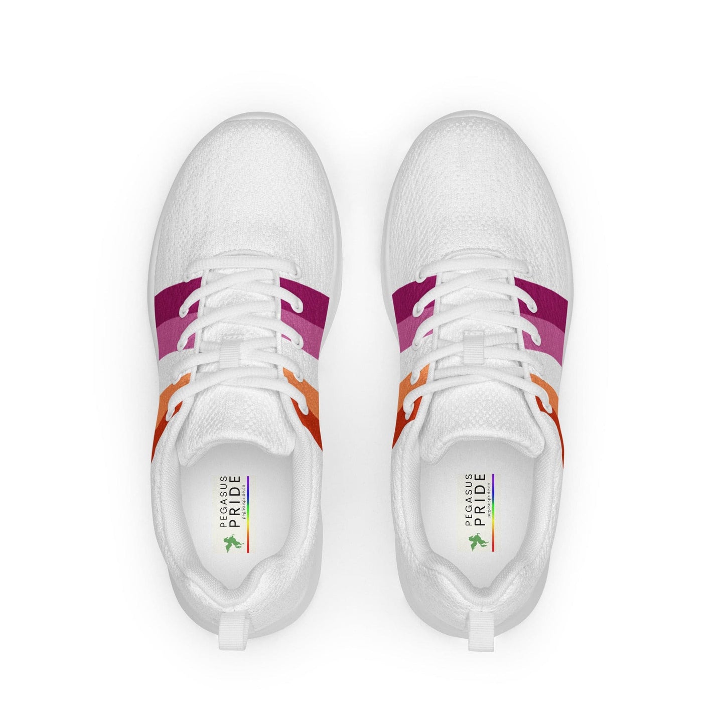 Lesbian Pride Flag Women’s Athletic Shoes White Lesbian womens-athletic-shoes-white-front-641ded5b7a658