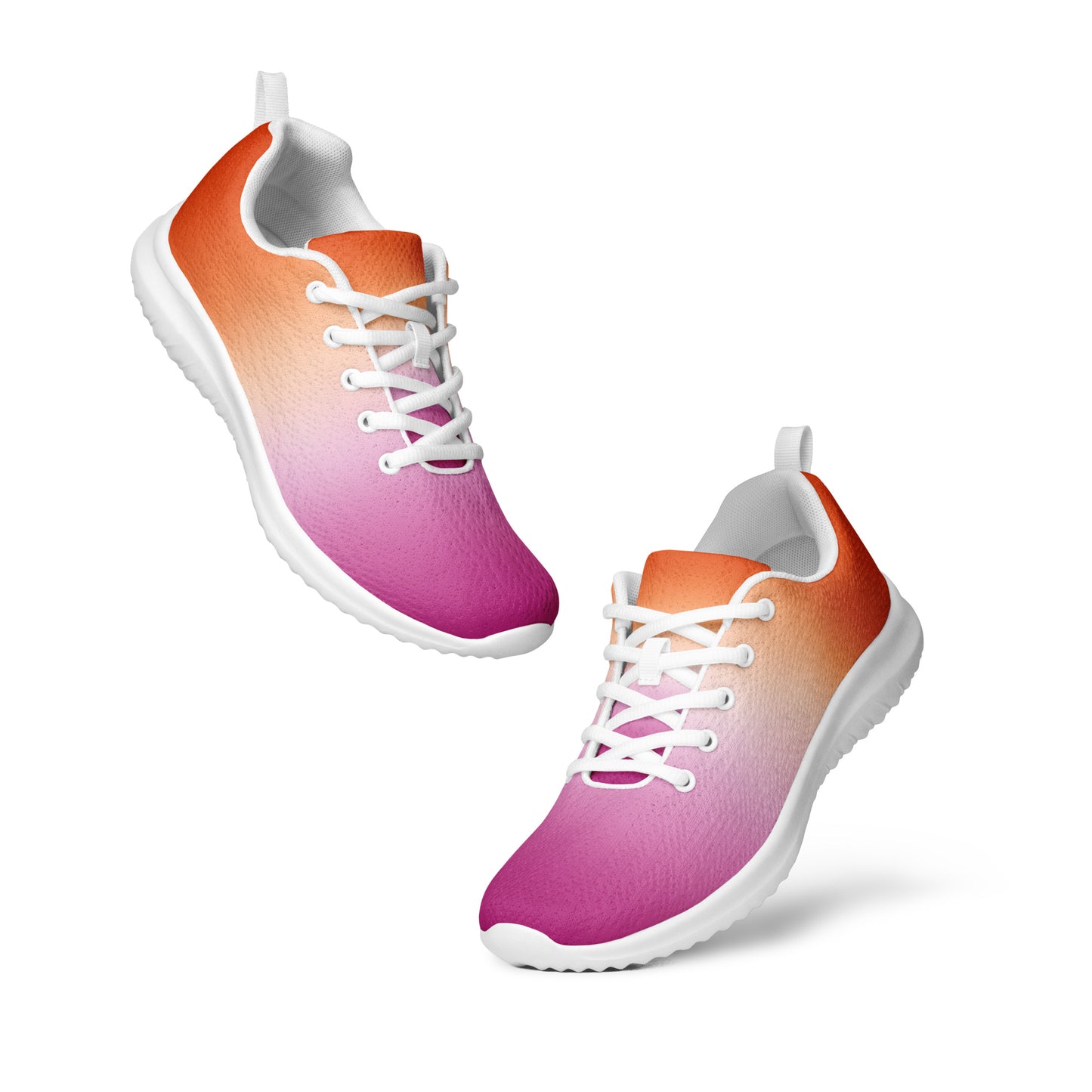 Lesbian Pride Women’s Athletic Shoes - Ombre womens-athletic-shoes-white-front-641e2d8685857